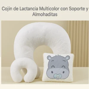 Cojín de Lactancia Multicolor con Soporte y Almohaditas