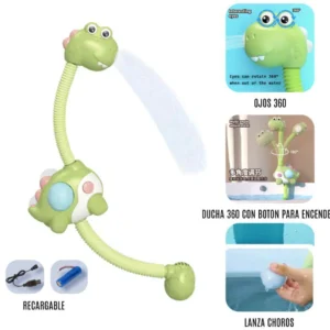Ducha Eléctrica Batería Recargable Dinosaurio