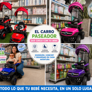 Carro Montable Jeep 3 Motores Eléctricos para Niños con Luces LED y Llantas de Goma