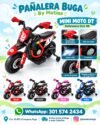 Características de la mini moto eléctrica para niños DT referencia DLS-09: luces LED, 2 motores, llantas de goma